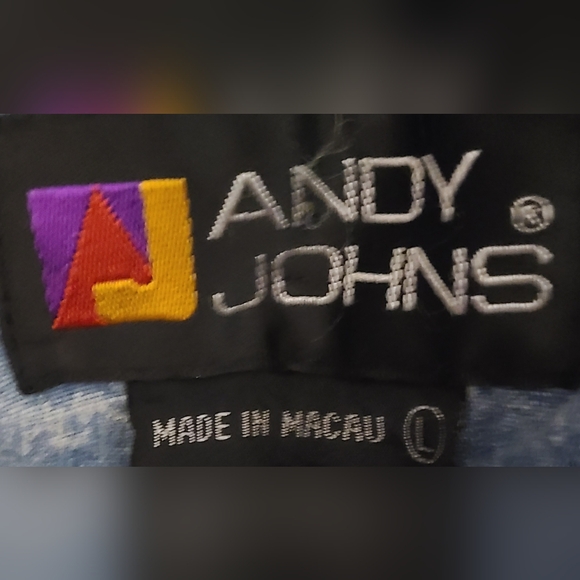 VTG 80s 90s Andy Johns Women's Acid Wash Oversized Jean Jacket Sz L EUC - Picture 9 of 11